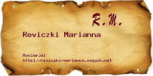 Reviczki Marianna névjegykártya